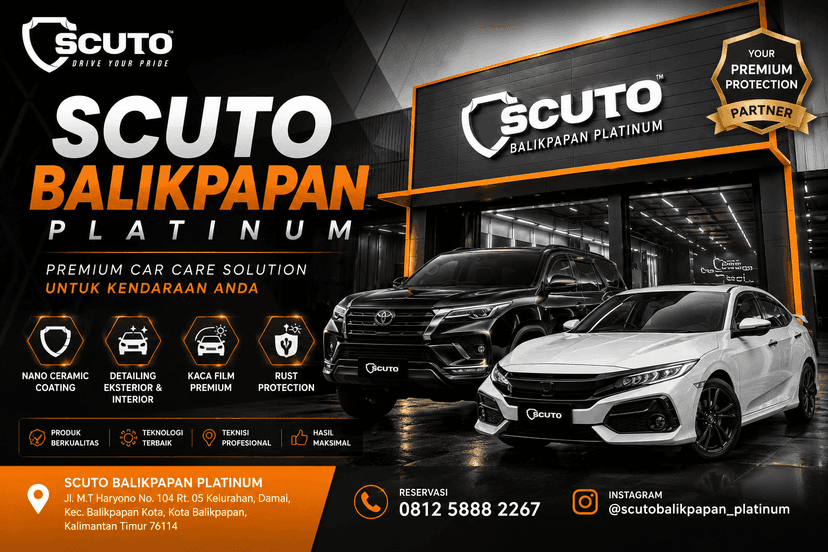 Mobil Cepat Kusam Karena Cuaca Balikpapan? SCUTO Hadir Bawa Solusi Perawatan Premium yang Bikin Mobil Tetap Elegan Setiap Hari