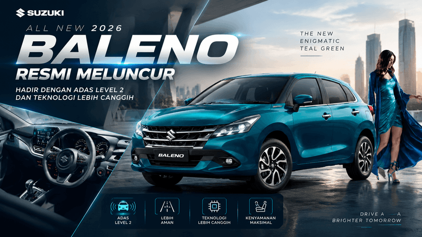 Suzuki Baleno Terbaru 2026 Resmi Meluncur, Kini Dibekali ADAS Level 2 dan Mesin Baru