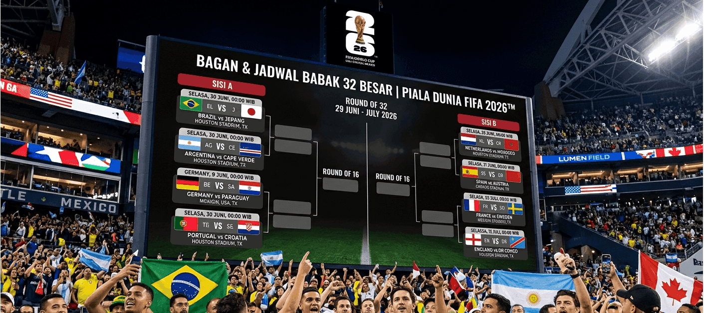 Ini Bagan Piala Dunia FIFA 2026 Babak 32 Besar dan Jadwal Lengkapnya