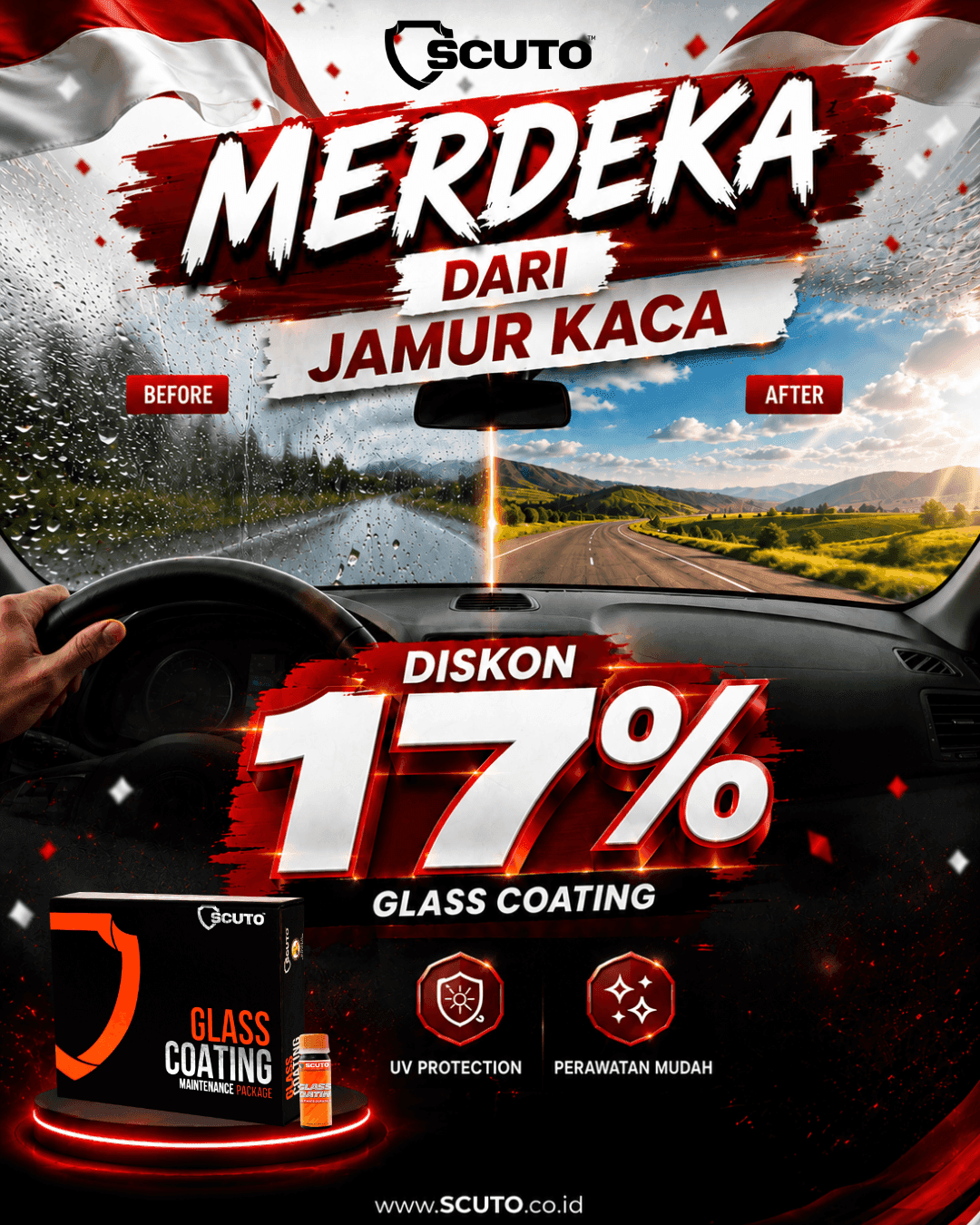 merdeka dari kamur kaca scuto