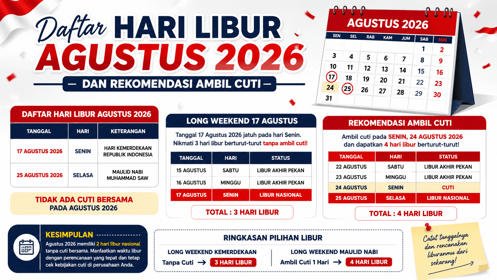Daftar hari libur agustus 2026