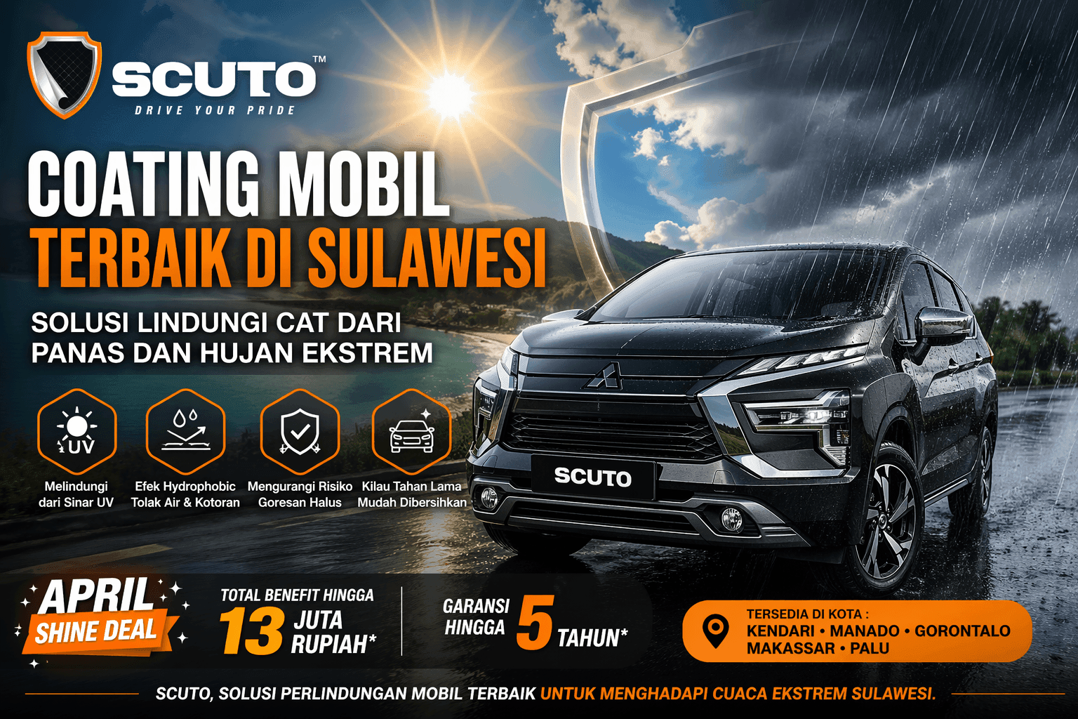 Coating Mobil Terbaik di Sulawesi Solusi Lindungi Cat dari Panas dan Hujan Ekstrem