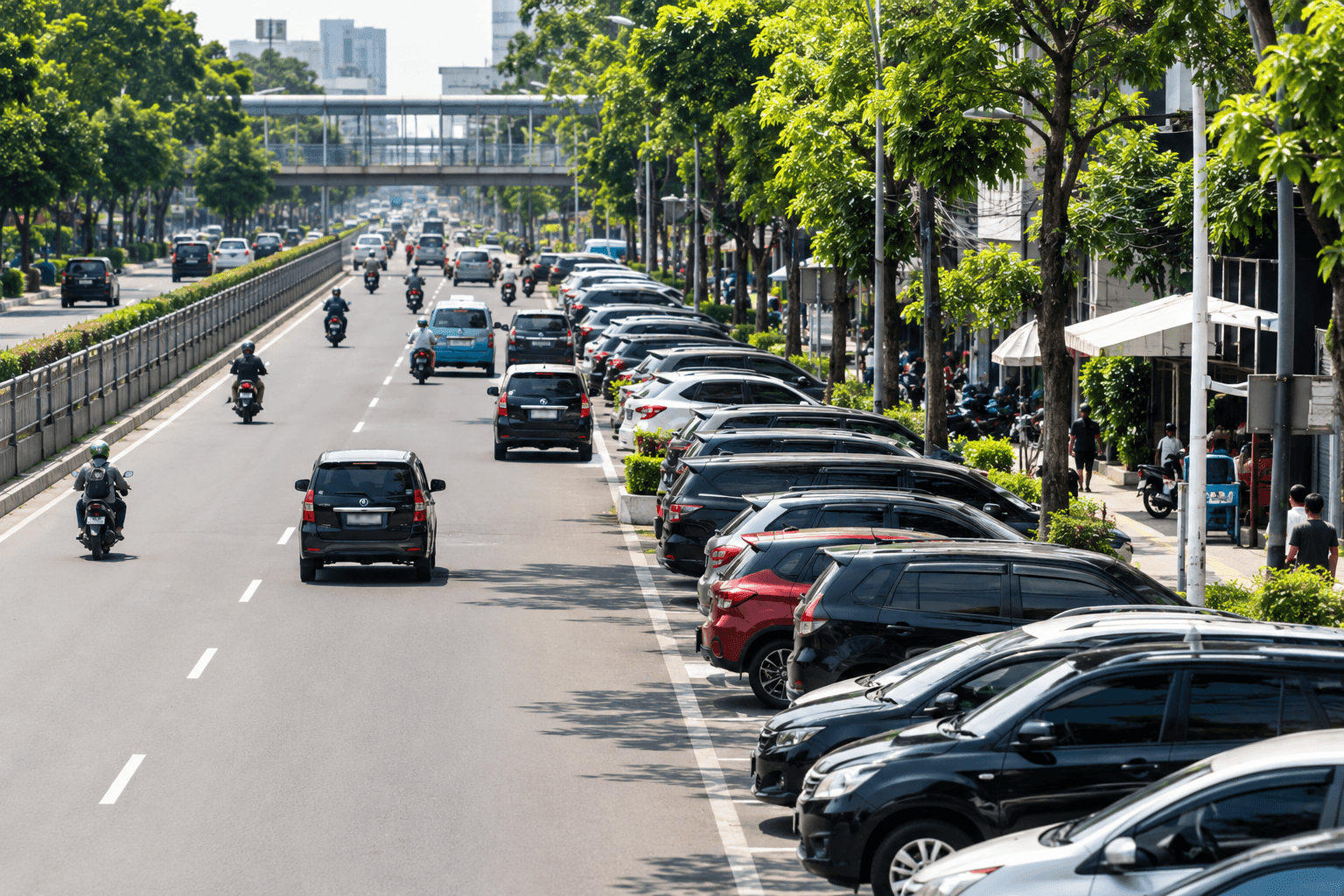 mobil terparkir diluar 