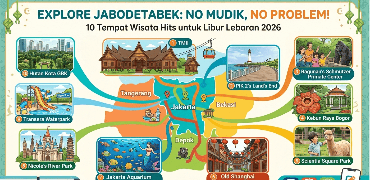 10 Tempat Wisata Hits di Jabodetabek untuk Libur Lebaran 2026