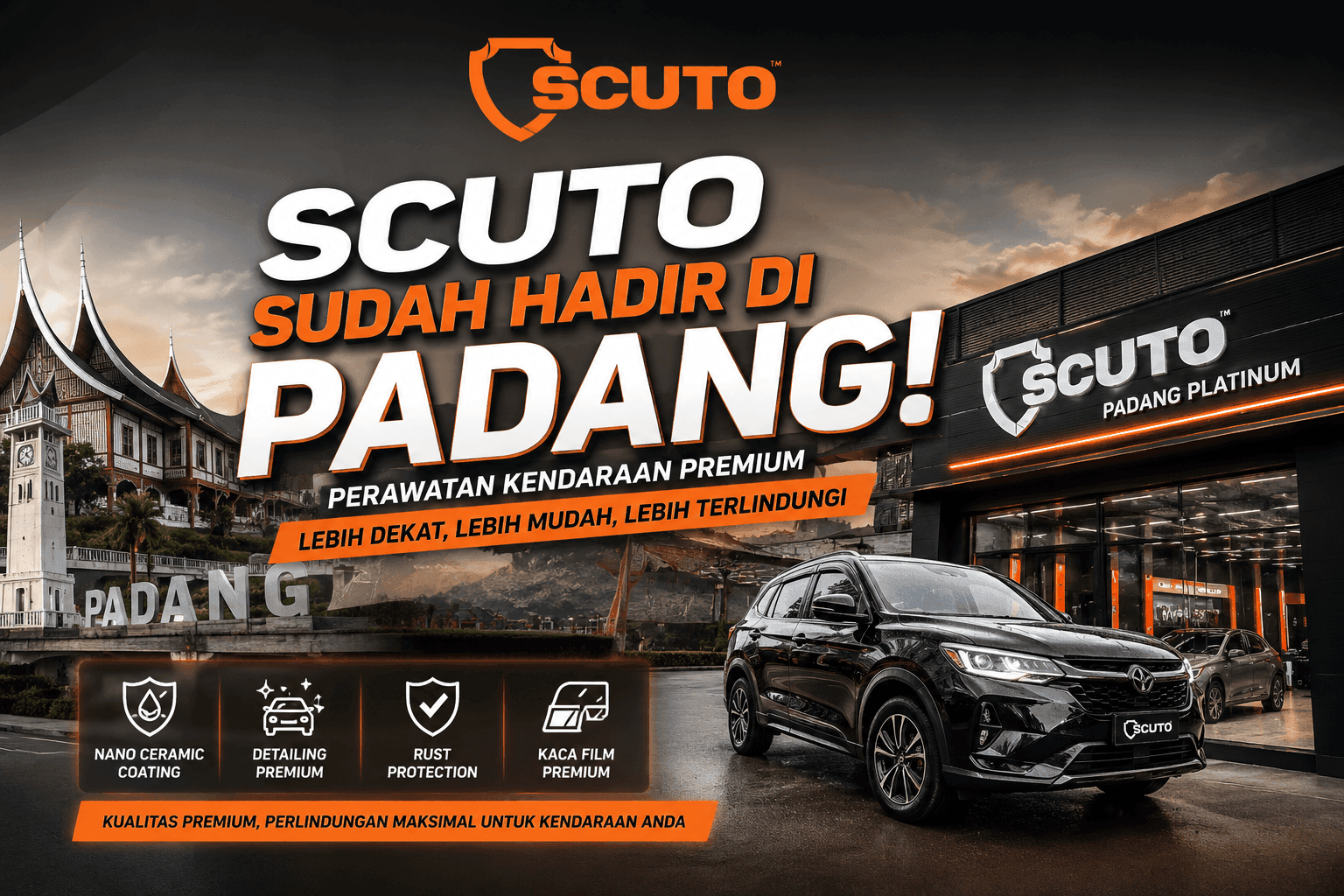 Baru Hadir di Padang, SCUTO Siap Bikin Tampilan Mobil Lebih Elegan dan Terlindungi 